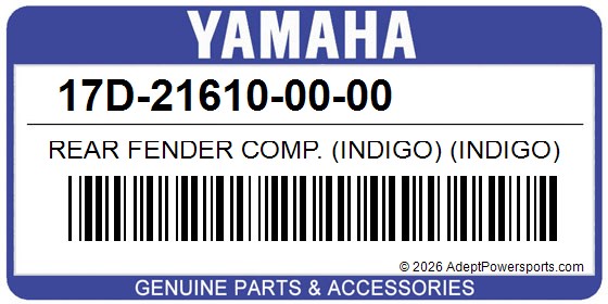 Yamaha 17D-21610-00-00 Rear Fender Comp. (Indigo) (Indigo) (Deep Purplish Blue Solid E)