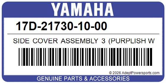 Yamaha 17D-21730-10-00 Side Cover Assembly 3 (Purplish White Solid 1)