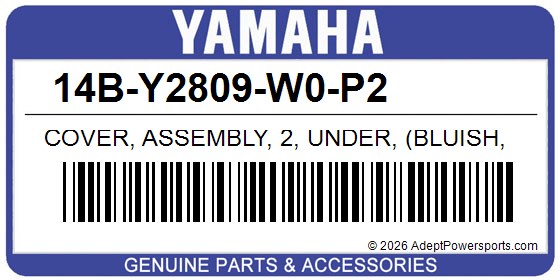 Yamaha 14B-Y2809-W0-P2 Cover, Assembly, 2, Under, (Bluish, White, Cocktail, 1)