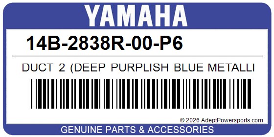 Yamaha 14B-2838R-00-P6 Duct 2 (Deep Purplish Blue Metallic C)