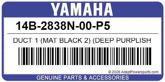 Yamaha 14B-2838N-00-P5 Duct 1 (Mat Black 2) (Deep Purplish Blue Metallic C)