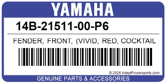 Yamaha 14B-21511-00-P6 Fender, Front, (Vivid, Red, Cocktail, 1)