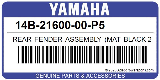 Yamaha 14B-21600-00-P5 Rear Fender Assembly (Mat Black 2)