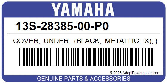 Yamaha 13S-28385-00-P0 Cover, Under, (Black, Metallic, X), (Mat, Black, 2)