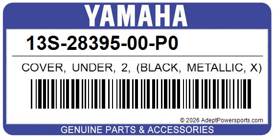 Yamaha 13S-28395-00-P0 Cover, Under, 2, (Black, Metallic, X), (Mat, Black, 2)