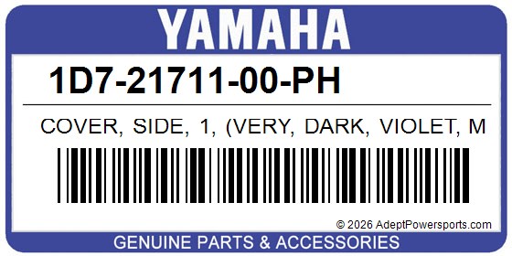 Yamaha 1D7-21711-00-PH Cover, Side, 1, (Very, Dark, Violet, Metallic, 1)