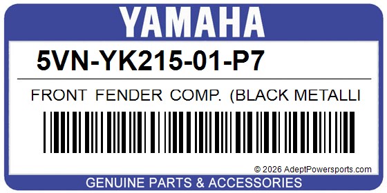 Yamaha 5VN-YK215-01-P7 Front Fender Comp. (Black Metallic X)