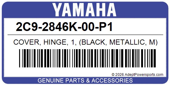 Yamaha 2C9-2846K-00-P1 Cover, Hinge, 1, (Black, Metallic, M)