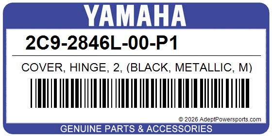 Yamaha 2C9-2846L-00-P1 Cover, Hinge, 2, (Black, Metallic, M)