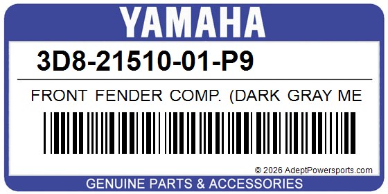 Yamaha 3D8-21510-01-P9 Front Fender Comp. (Dark Gray Metallic G)
