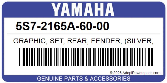 Yamaha 5S7-2165A-60-00 Graphic, Set, Rear, Fender, (Silver, 3)