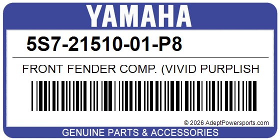 Yamaha 5S7-21510-01-P8 Front Fender Comp. (Vivid Purplish Blue Cocktail 5)