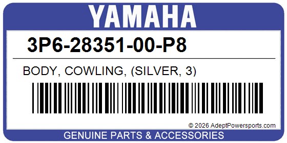 Yamaha 3P6-28351-00-P8 Body, Cowling, (Silver, 3)