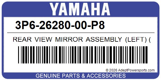 Yamaha 3P6-26280-00-P8 Rear View Mirror Assembly (Left) (Silver 3)