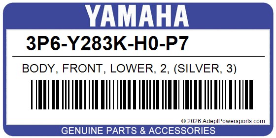 Yamaha 3P6-Y283K-H0-P7 Body, Front, Lower, 2, (Silver, 3)