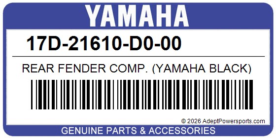 Yamaha 17D-21610-D0-00 Rear Fender Comp. (Yamaha Black)