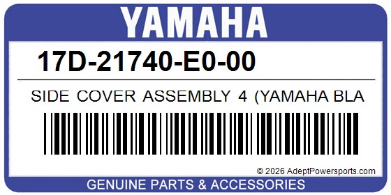 Yamaha 17D-21740-E0-00 Side Cover Assembly 4 (Yamaha Black)