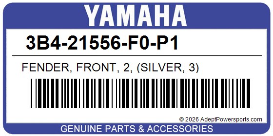 Yamaha 3B4-21556-F0-P1 Fender, Front, 2, (Silver, 3)