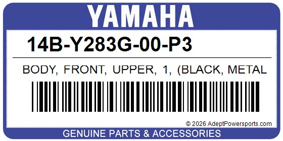 Yamaha 14B-Y283G-00-P3 Body, Front, Upper, 1, (Black, Metallic, X)