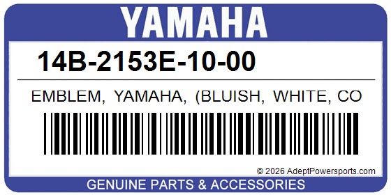 Yamaha 14B-2153E-10-00 Emblem, Yamaha, (Bluish, White, Cocktail, 1)