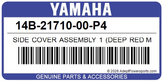 Yamaha 14B-21710-00-P4 Side Cover Assembly 1 (Deep Red Metallic K)