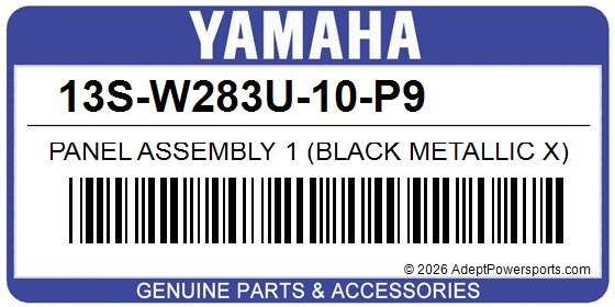Yamaha 13S-W283U-10-P9 Panel Assembly 1 (Black Metallic X)