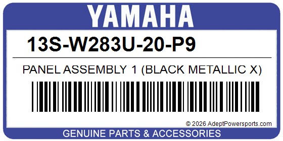 Yamaha 13S-W283U-20-P9 Panel Assembly 1 (Black Metallic X)