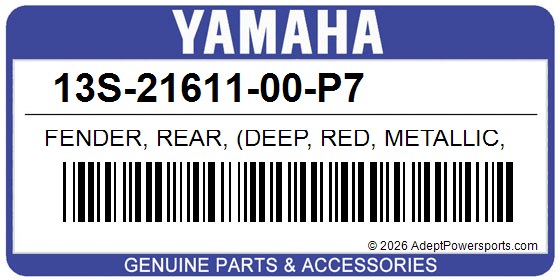 Yamaha 13S-21611-00-P7 Fender, Rear, (Deep, Red, Metallic, K)