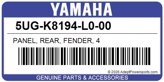 Yamaha 5UG-K8194-L0-00 Panel, Rear, Fender, 4