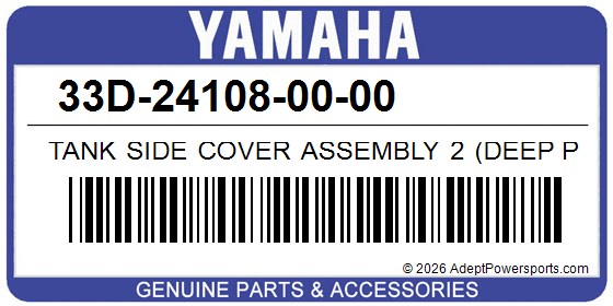 Yamaha 33D-24108-00-00 Tank Side Cover Assembly 2 (Deep Purplish Blue Solid E)
