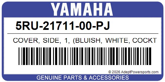 Yamaha 5RU-21711-00-PJ Cover, Side, 1, (Bluish, White, Cocktail, 1)