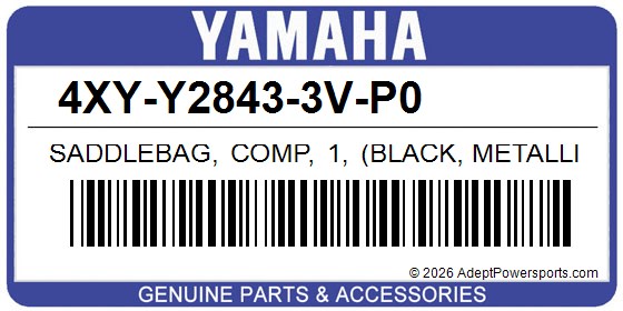 Yamaha 4XY-Y2843-3V-P0 Saddlebag, Comp, 1, (Black, Metallic, X)