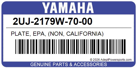 Yamaha 2UJ-2179W-70-00 Plate, Epa, (Non, California)