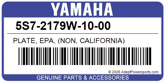 Yamaha 5S7-2179W-10-00 Plate, Epa, (Non, California)