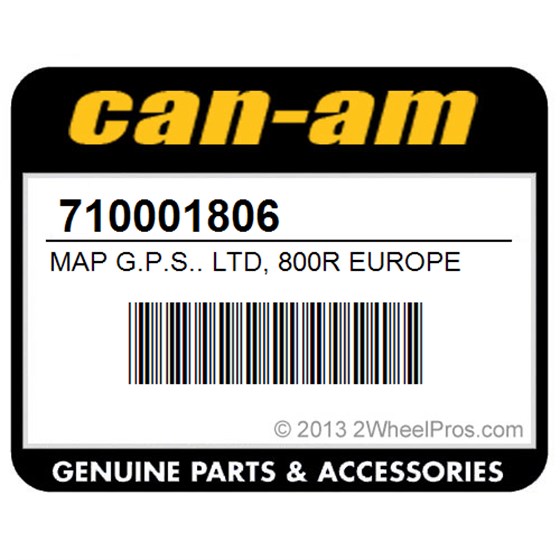 Can-Am 710001806 Map G.P.S.. Ltd, 800R Europe