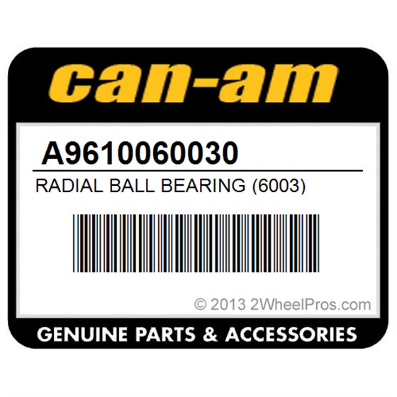 Can-Am A9610060030 Radial Ball Bearing (6003)