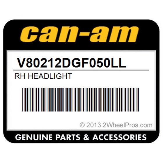 Can-Am V80212DGF050LL Rh Headlight