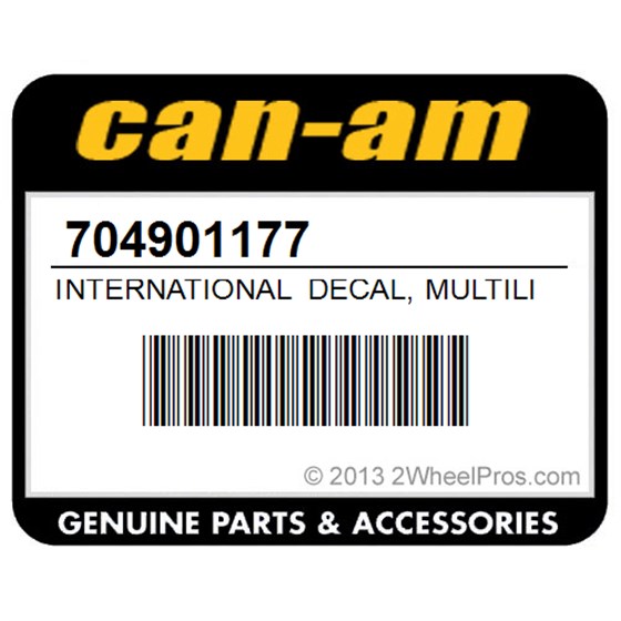 Can-Am 704901177 International Decal, Multilingual. Europe. Europe