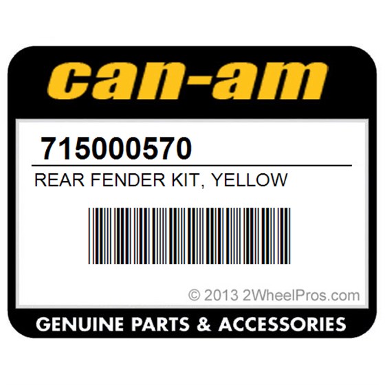 Can-Am 715000570 Rear Fender Kit, Yellow
