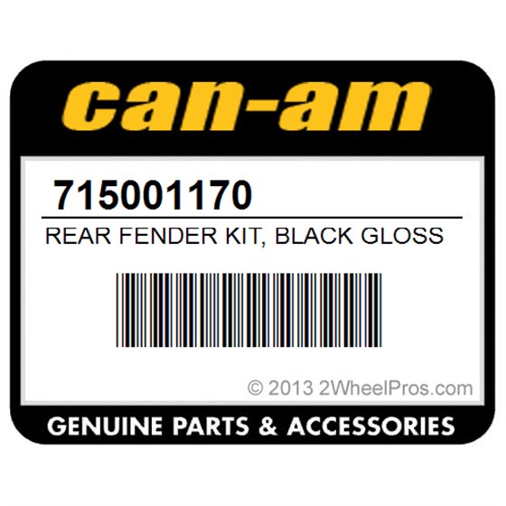 Can-Am 715001170 Rear Fender Kit, Black Gloss