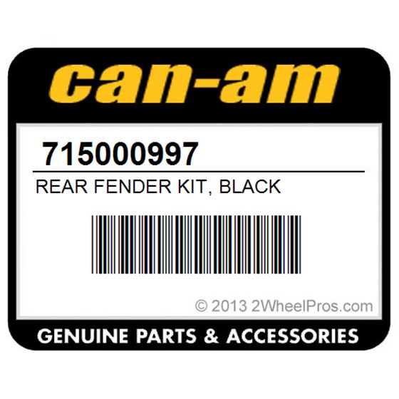 Can-Am 715000997 Rear Fender Kit, Black