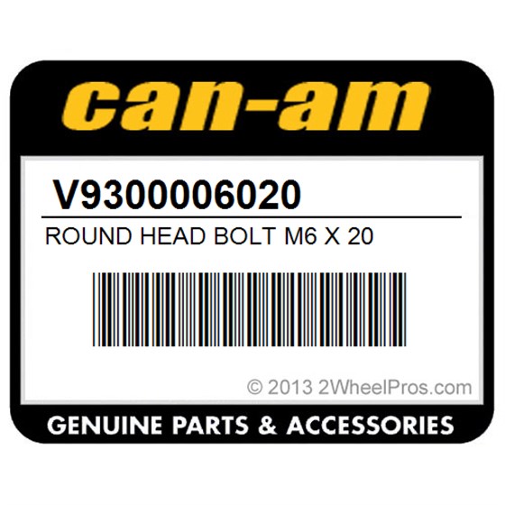 Can-Am V9300006020 Round Head Bolt M6 X 20