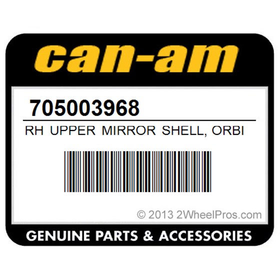 Can-Am 705003968 Rh Upper Mirror Shell, Orbital Blue. Orbital Blue