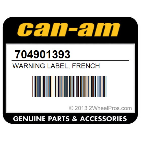 Can-Am 704901393 Warning Label, French