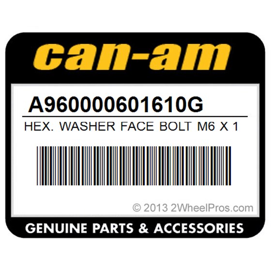 Can-Am A960000601610G Hex. Washer Face Bolt M6 X 16