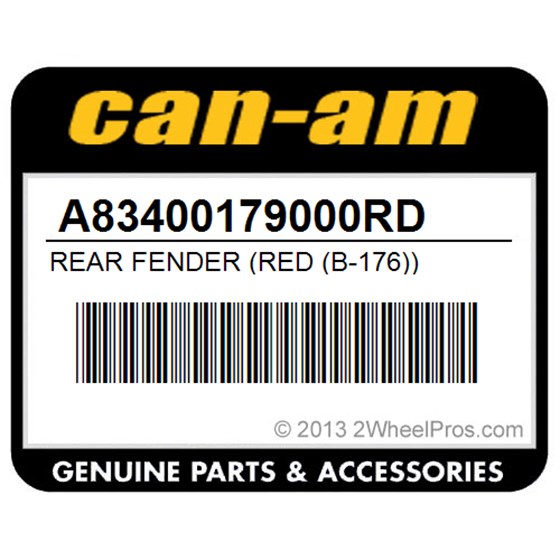 Can-Am A83400179000RD Rear Fender (Red (B-176))