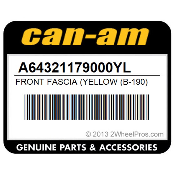 Can-Am A64321179000YL Front Fascia (Yellow (B-190)