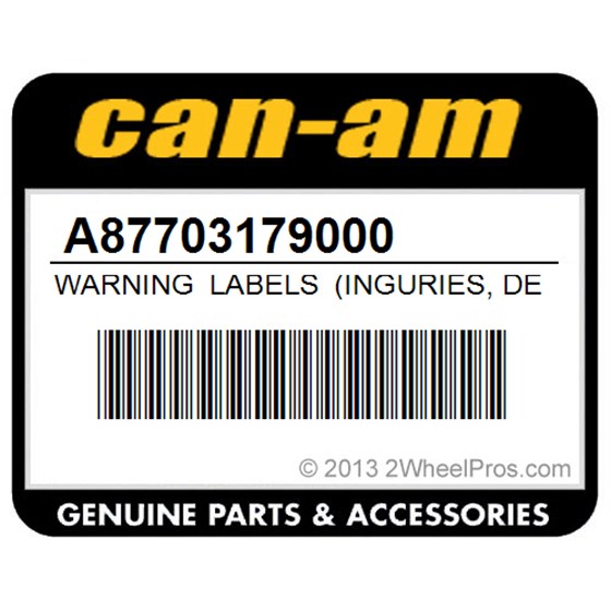 Can-Am A87703179000 Warning Labels (Inguries, Death, Age)