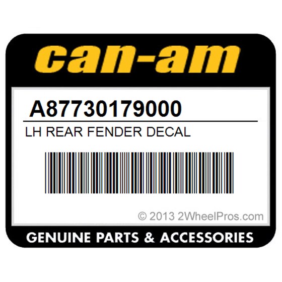 Can-Am A87730179000 Lh Rear Fender Decal