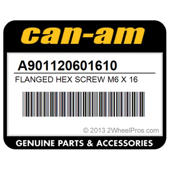 Can-Am A901120601610 Flanged Hex Screw M6 X 16